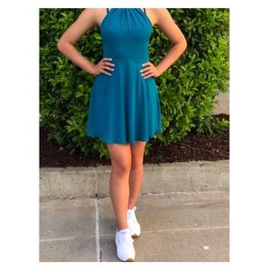 Blue A-line dress